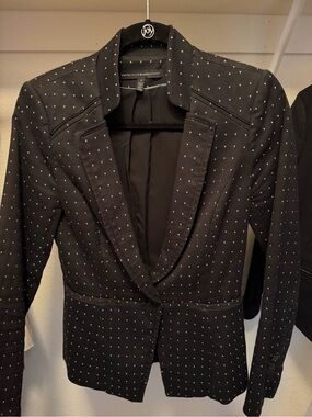 White House Black Market Black with white polka dot Blazer. Size 4